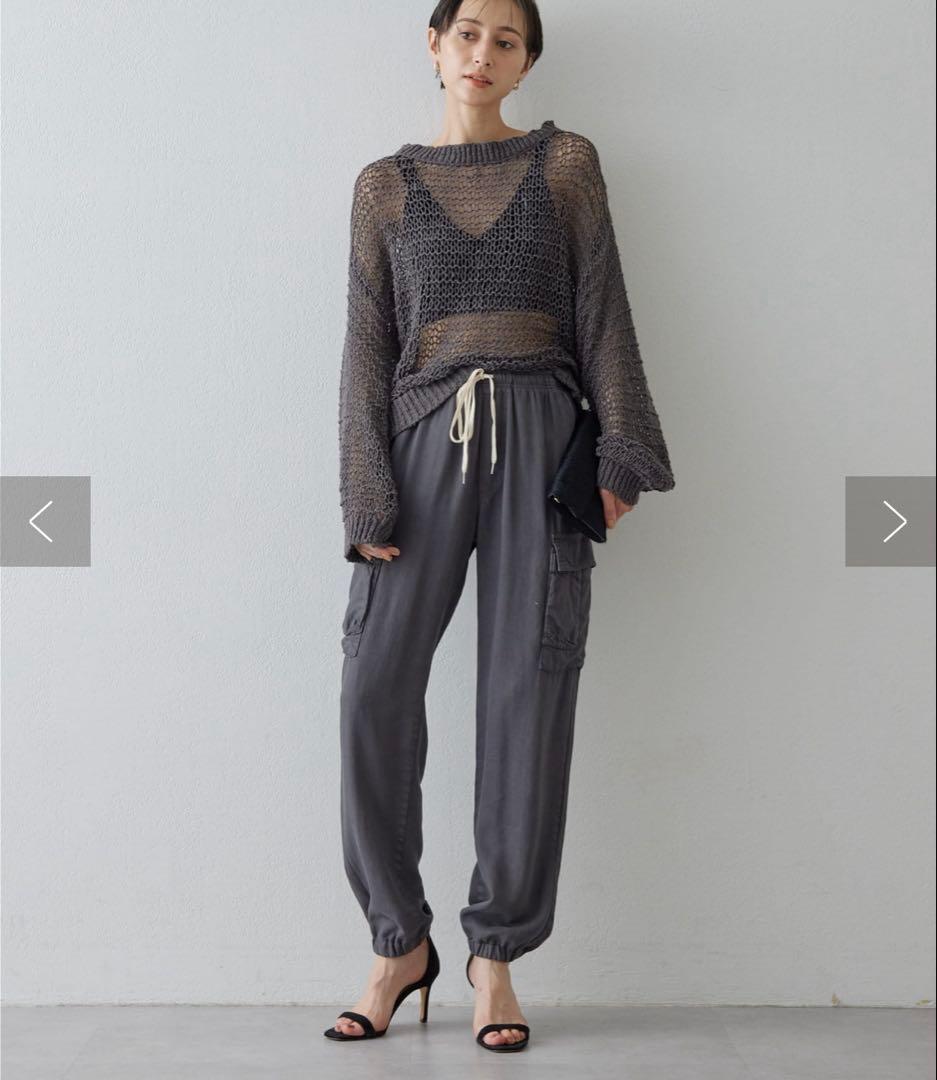 ウィムガゼット テンセルカーゴパンツ 36 チャコールグレー