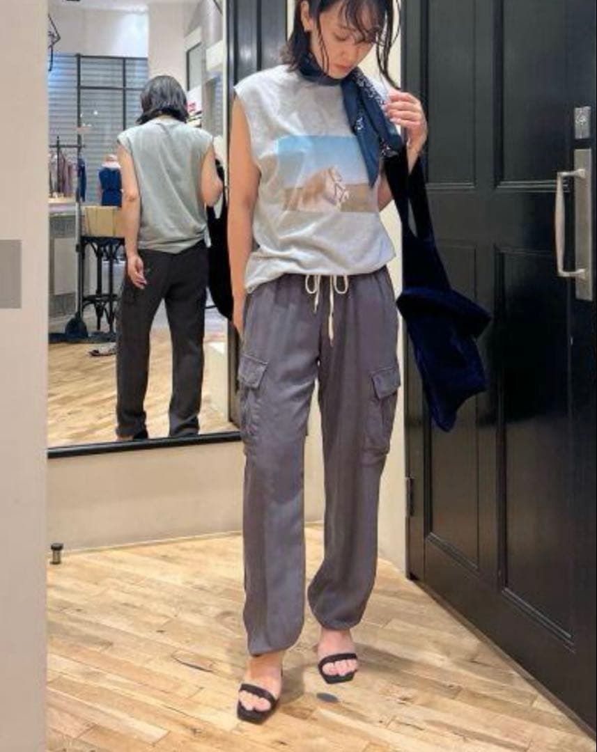 ウィムガゼット テンセルカーゴパンツ 36 チャコールグレー