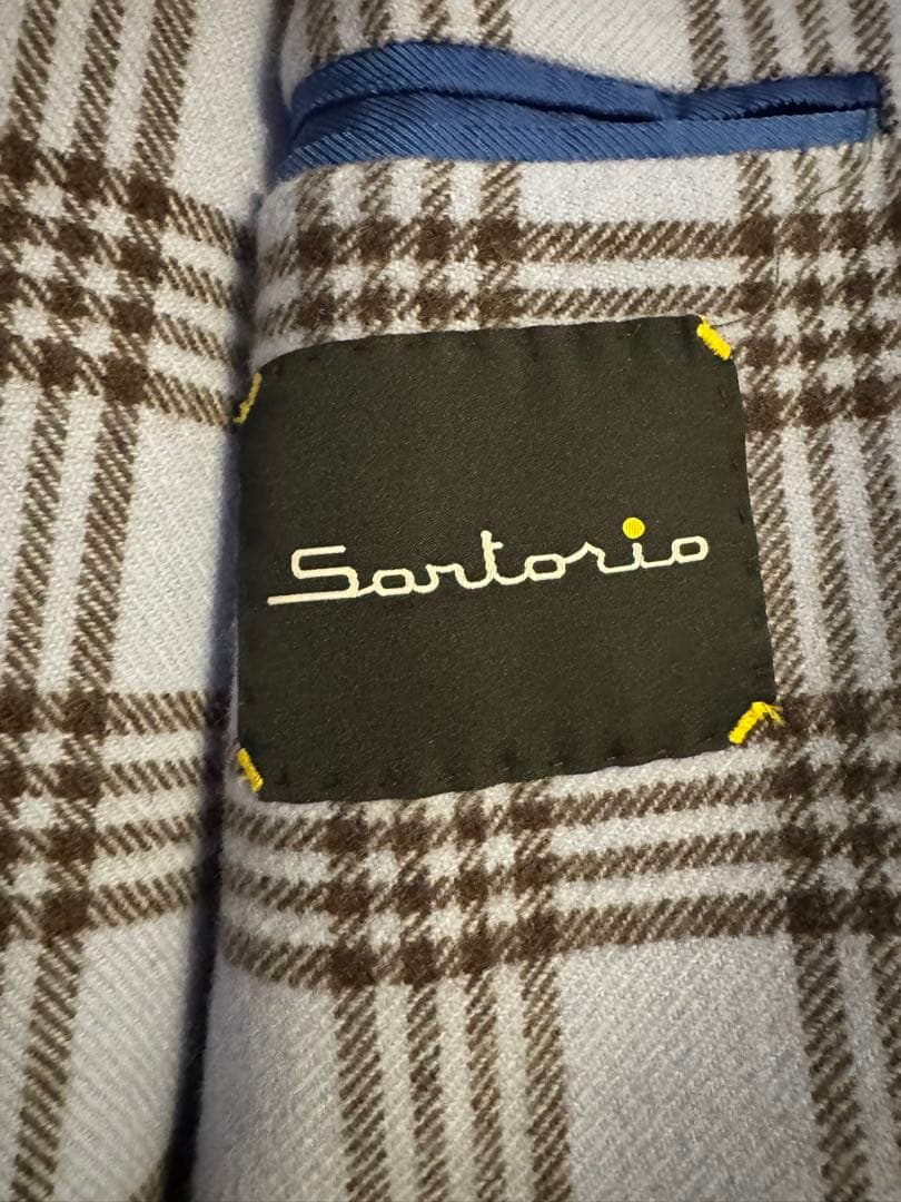 Sartorio サルトリオ　チェック柄3Bウールジャケット size46