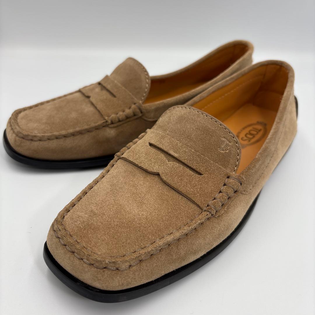 極美品✨トッズ　ブラウン　スエード　ローファー　ゴンミーニ