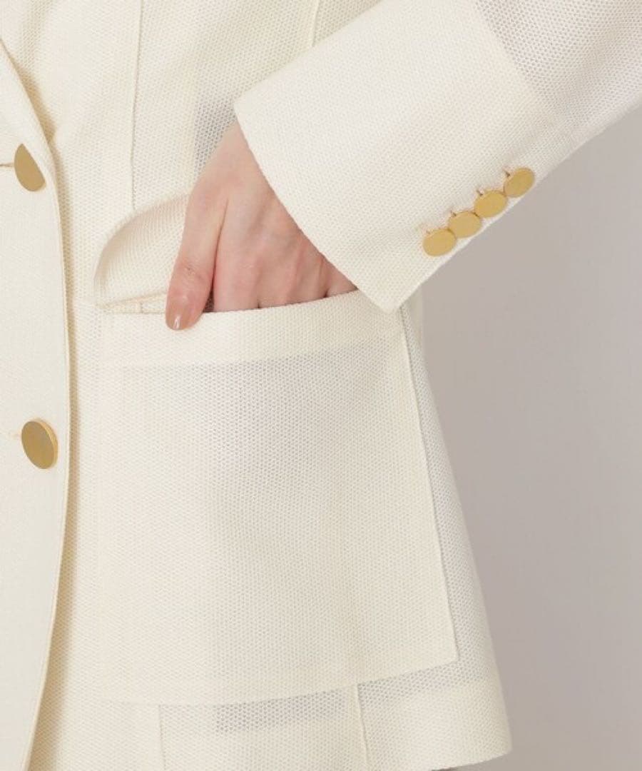 極美品 EPOCA ダブルブレストジャケット 金ボタン アイボリー 40 M