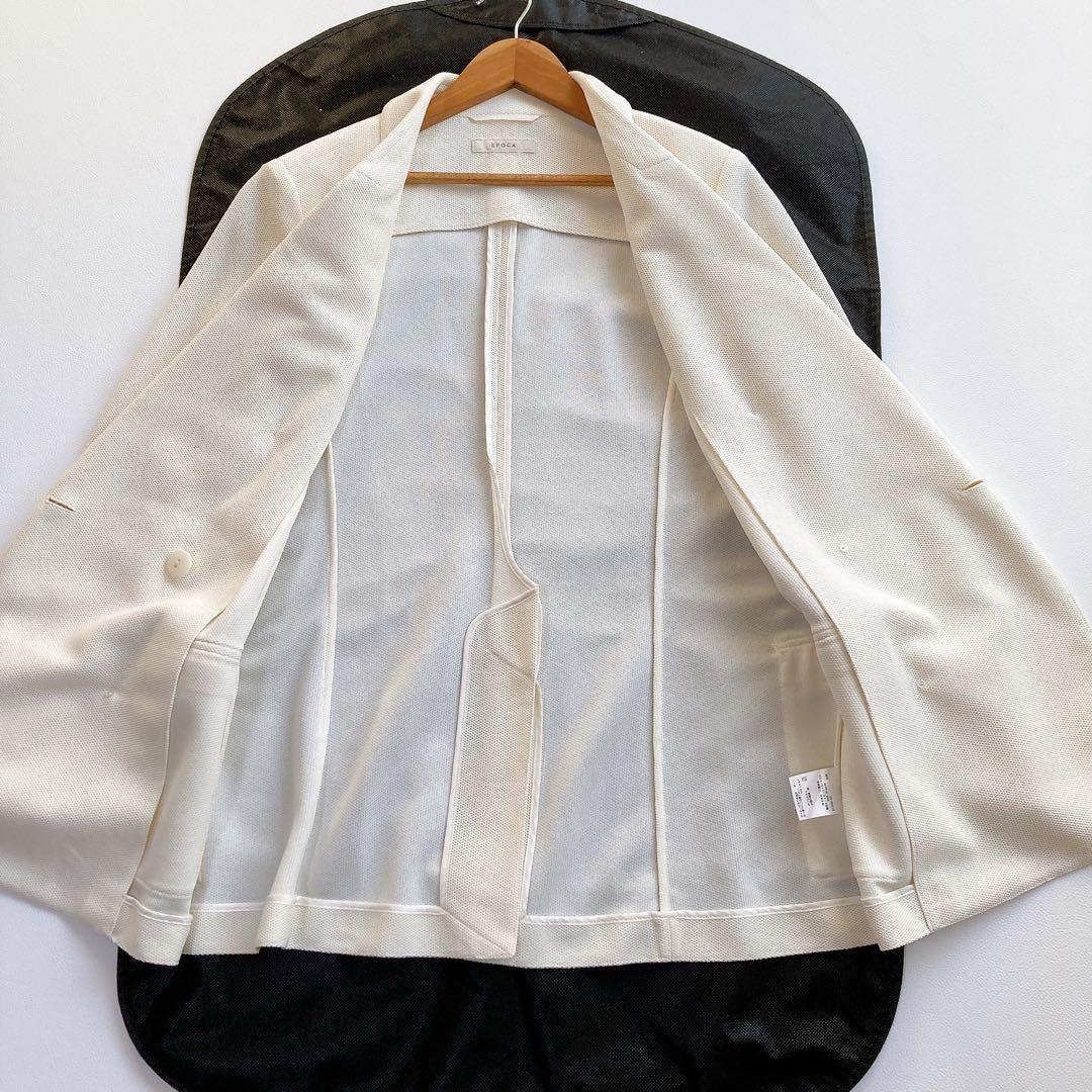 極美品 EPOCA ダブルブレストジャケット 金ボタン アイボリー 40 M