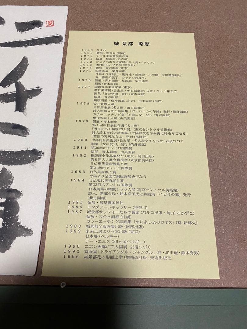城景都 「都道」 絵画 版画 落款・サイン有り