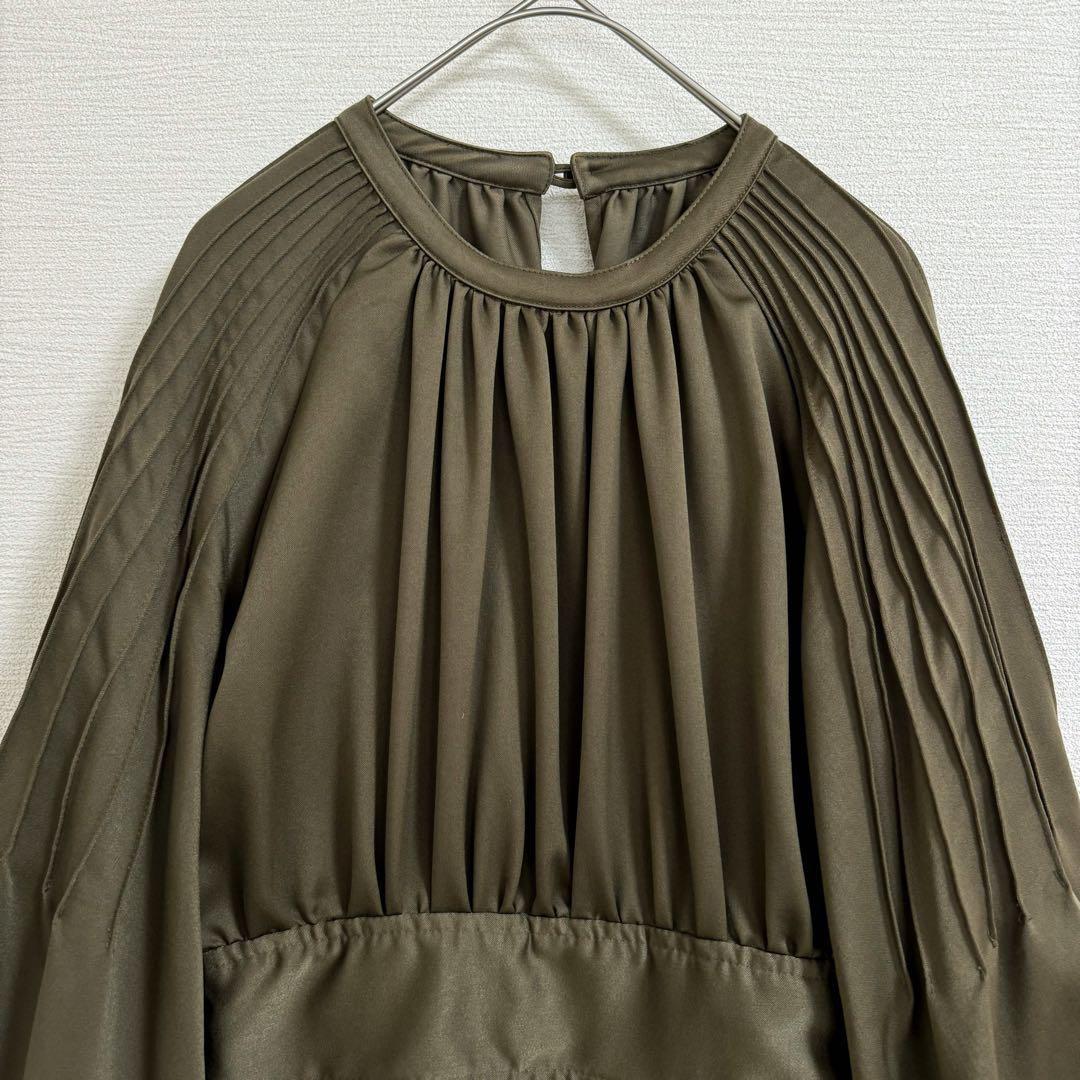 louren pintack sleeve dress M カーキ オケージョン