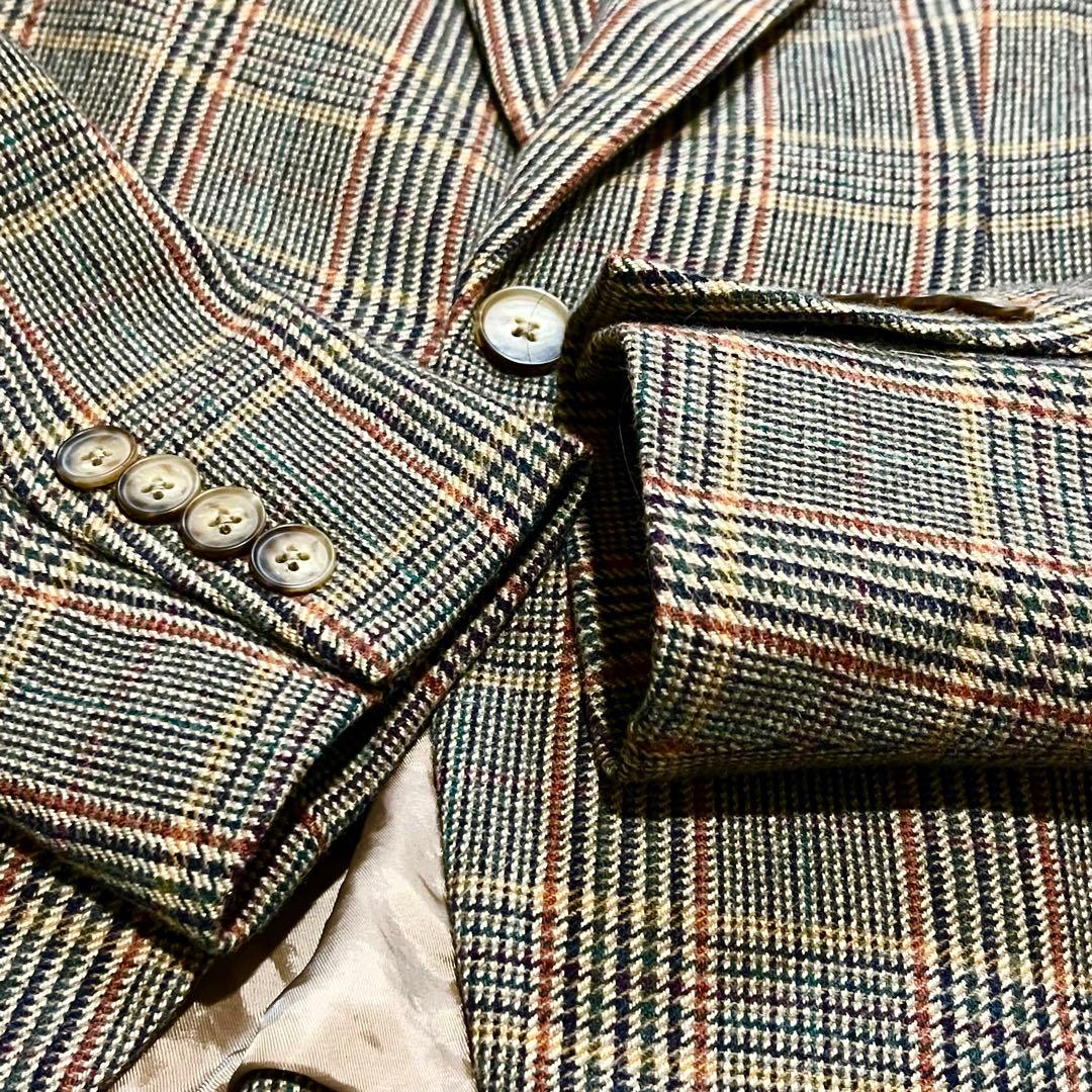 【現行タグ】ポロラルフローレン　グレンチェックウールブレンドブレザー　M