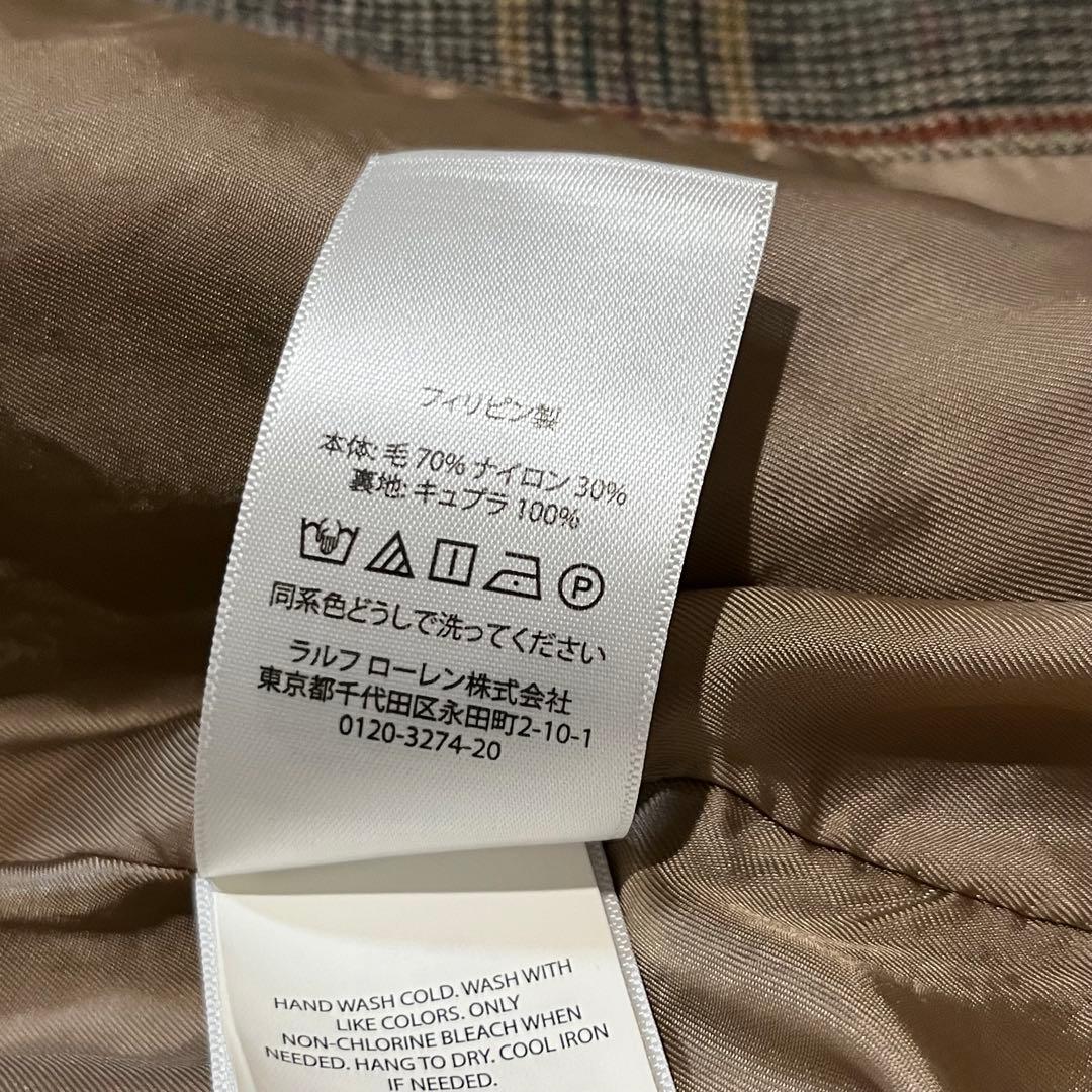 【現行タグ】ポロラルフローレン　グレンチェックウールブレンドブレザー　M