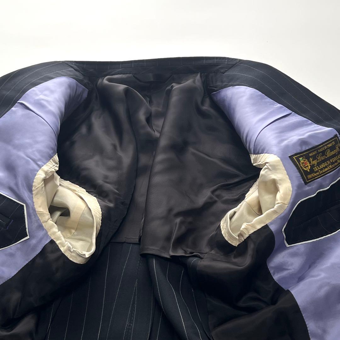 【美品】ポールスミスコレクション　スーツセット　ロロピアーナ　ストライプ　紺　M