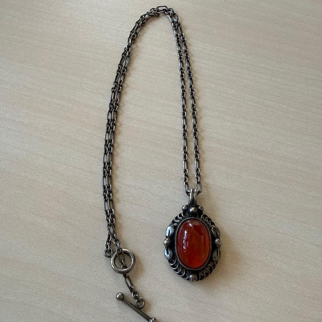 ジョージジェンセン イヤーペンダント 1995 アンバー・琥珀 ネックレス