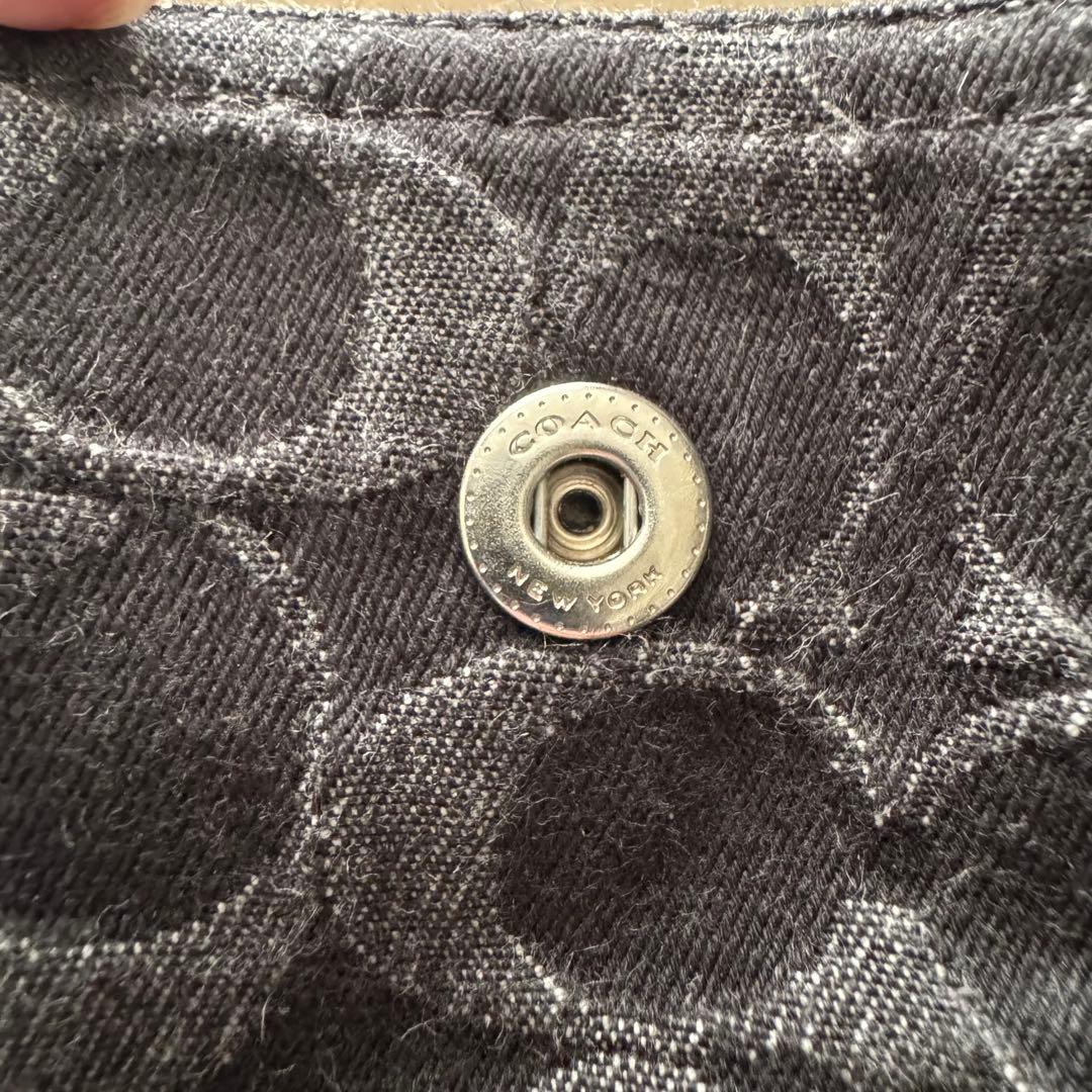 Coach ブラック スミス ラージ トート バッグ・シグネチャー デニム