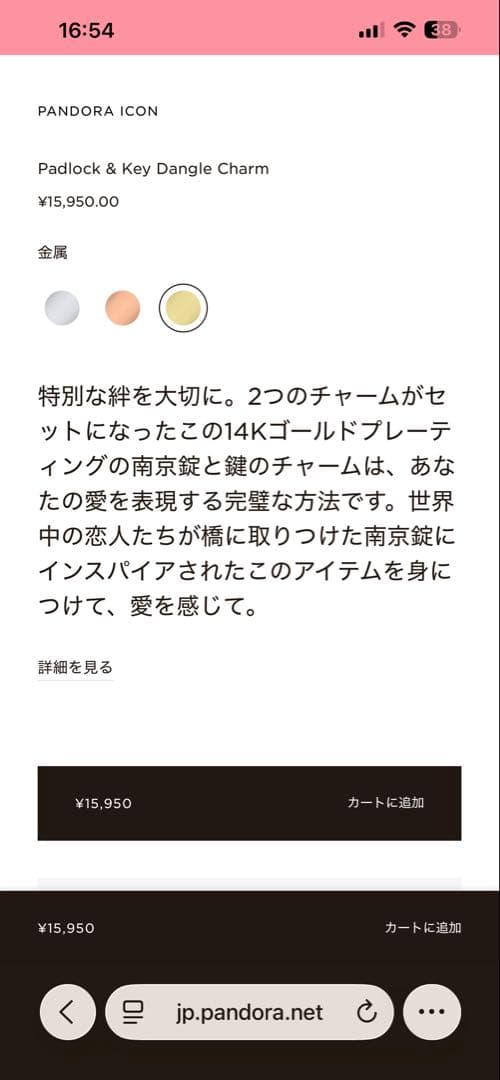 PANDORA ネックレスチャームセット　love