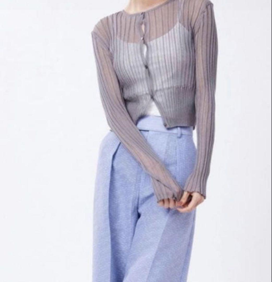 STUNNINGLURE スタニングルアー シアーリブカーディガン　美品　グレー