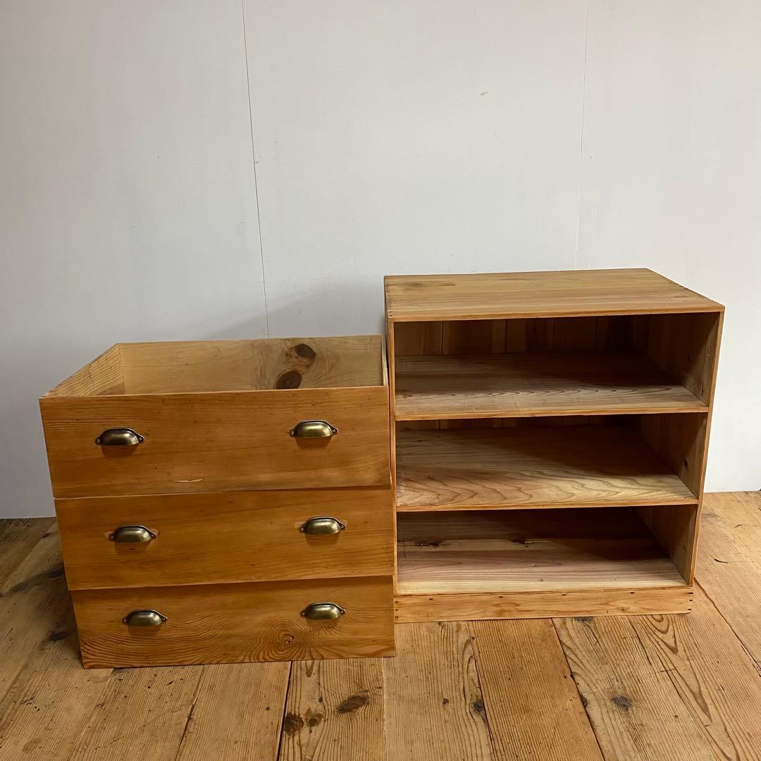 アンティーク チェスト テレビ台 棚 無垢材 ナチュラル 無垢材 y80