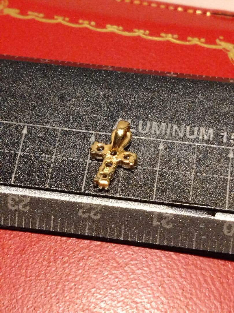 F*o様 K18　クロス　ストーン　ペンダントトップ　チャーム　ゴールド　18金