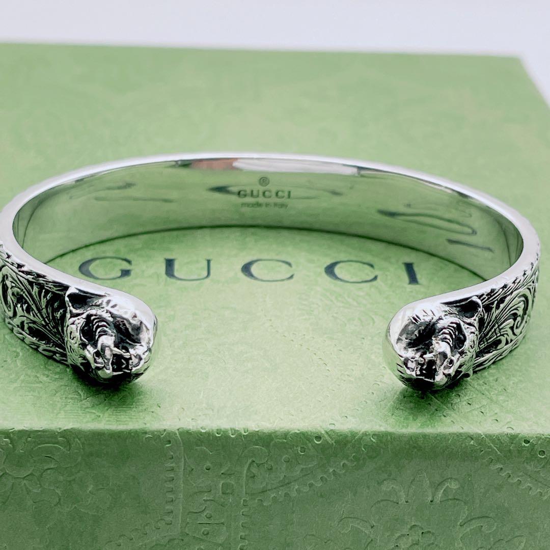 GUCCI バングル　アラベスク　キャット　インターロッキング　シルバー