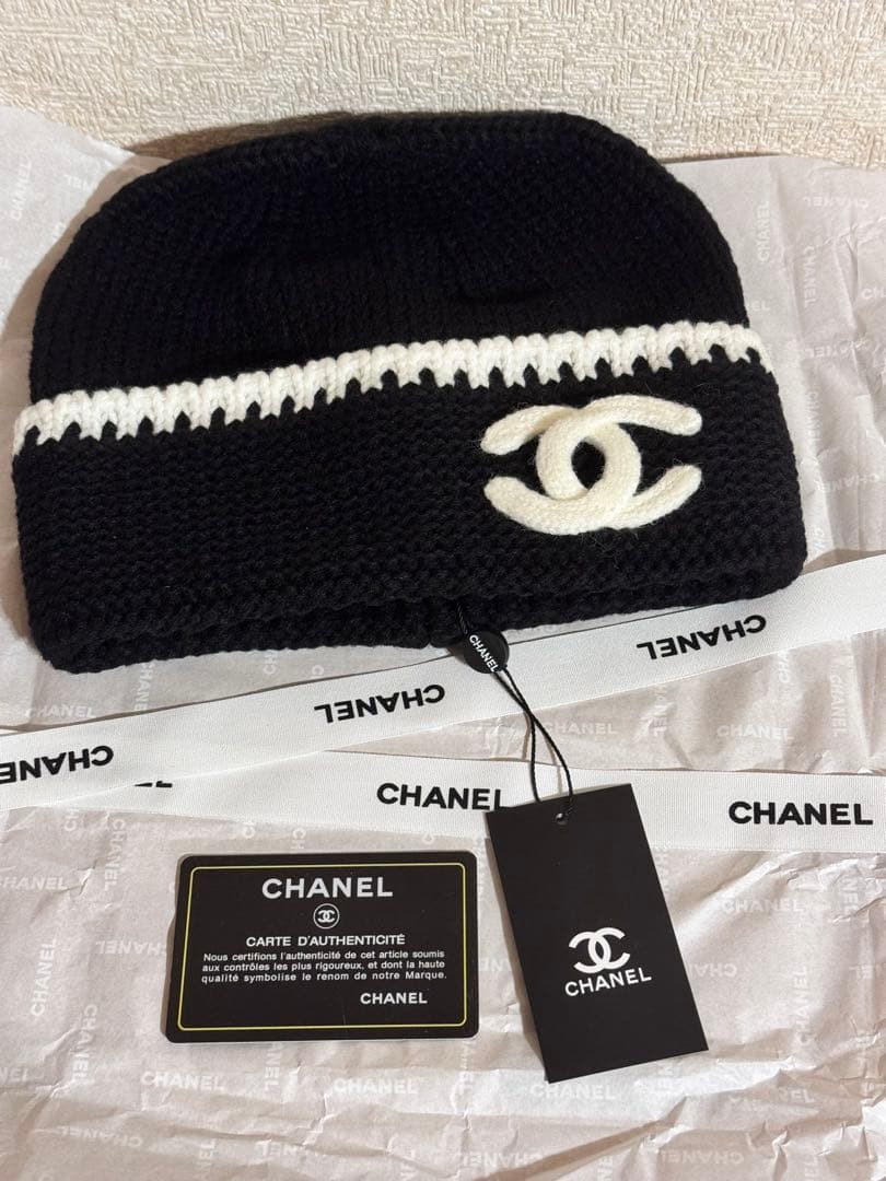 CHANEL ブラック ニットビーニー