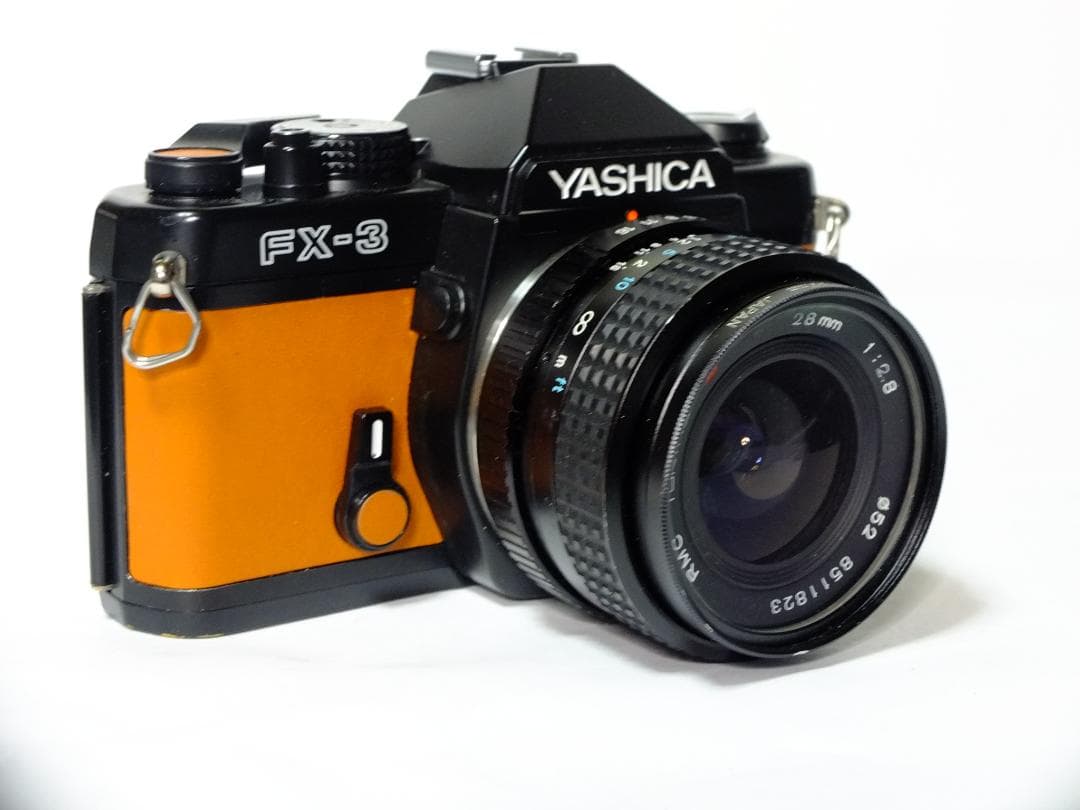 【実写確認整備品】ヤシカFX-3キャメルレザー仕様／トキナー28mmf2.8付