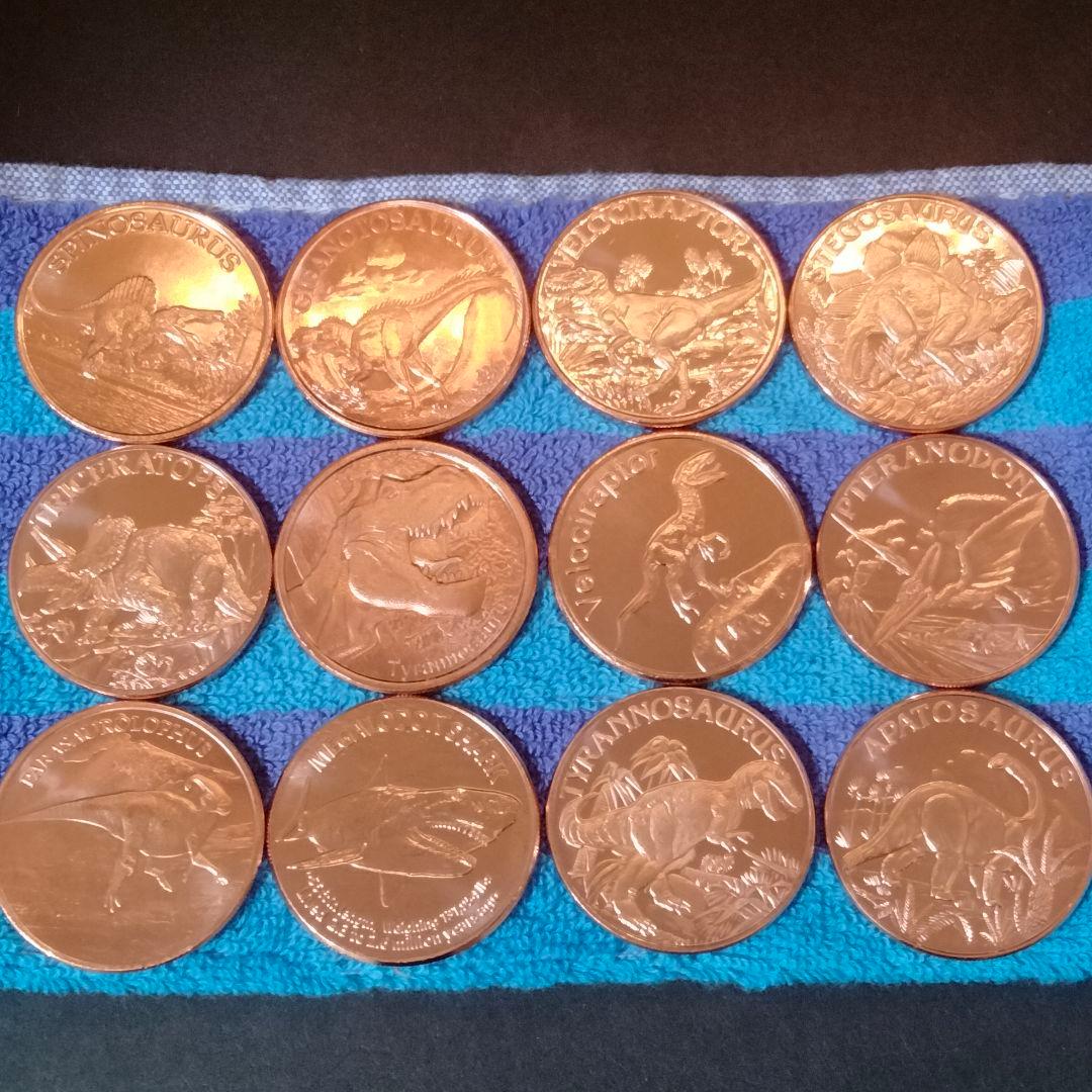 レア品 恐竜 銅貨 ラウンド 1オンス 純銅