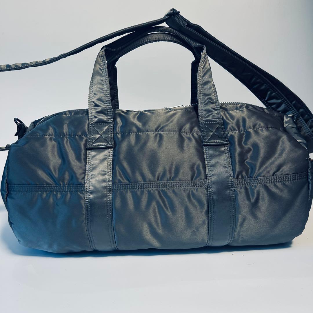 【未使用級】 ポーター タンカー ドラムバッグ シルバーグレー 2way 限定