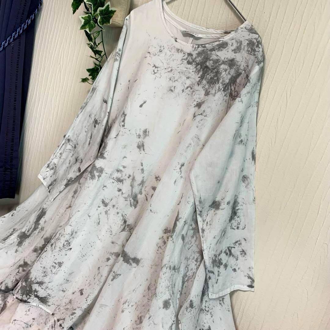 専用♡希少/美品◆IROFUSI イロフシ 遊墨 墨染め 変形ワンピース 一点物