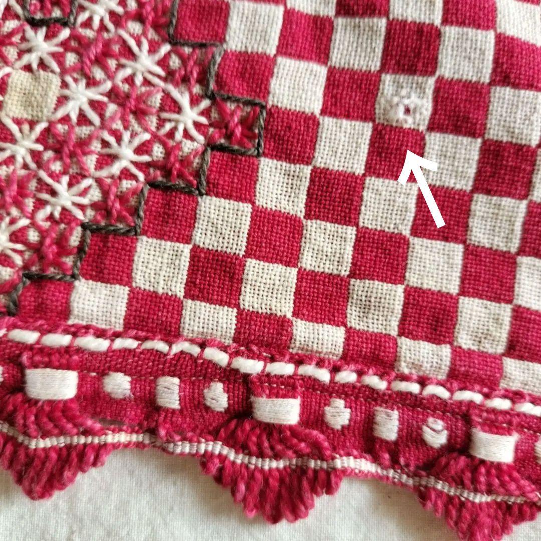 【roseさま】東欧　アンティーク　Red刺繍