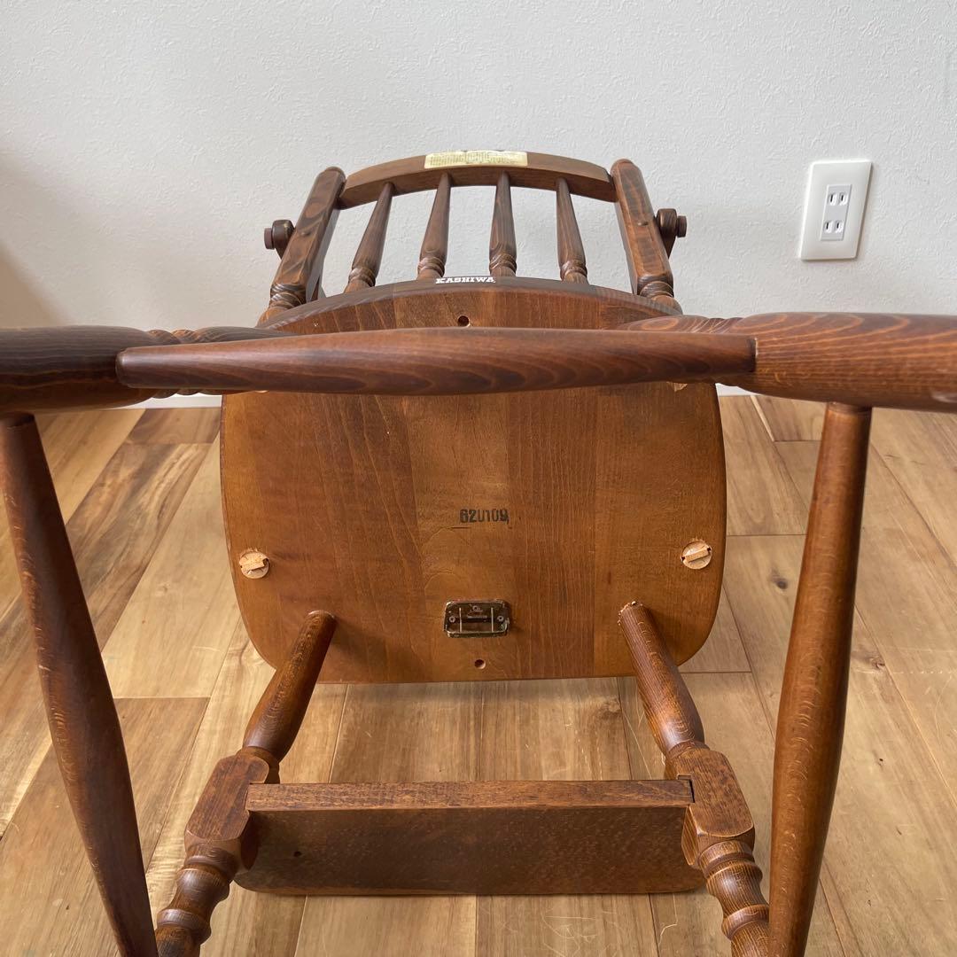 【美品アンティーク】柏木工 ベビーチェア no.6 ブラウン テーブル ベルト付
