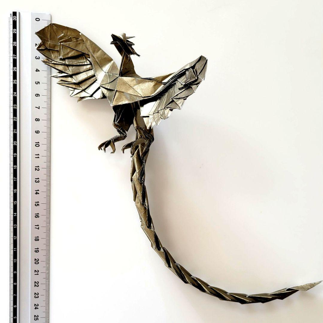 そらたん折り紙作品3点おまとめ( 銀ドラゴン・赤ドラゴン・金フェニックス)