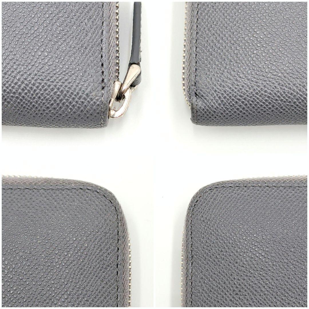 未使用級 BVLGARI ブルガリマン 長財布 サークル 本革 グレー IC搭載