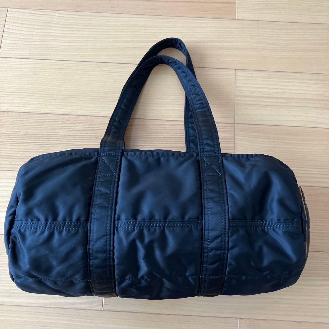 美品　PORTER ポーター ミニボストン ドラムバッグ ブラック　タンカー