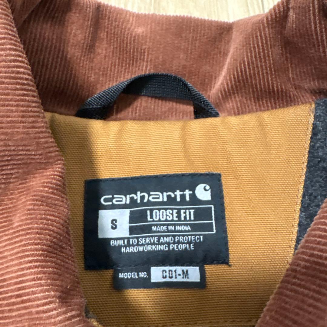 carhartt ブラウン ダックチョアコート　S ブランケット裏地　C01-M