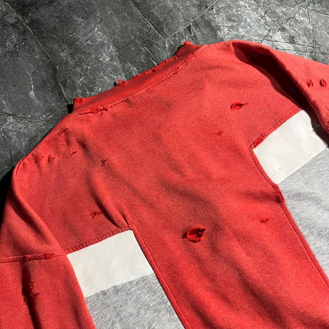 adidas 80s ボロ ジャージ スウェット 鬼フェード 赤 オリジナルス