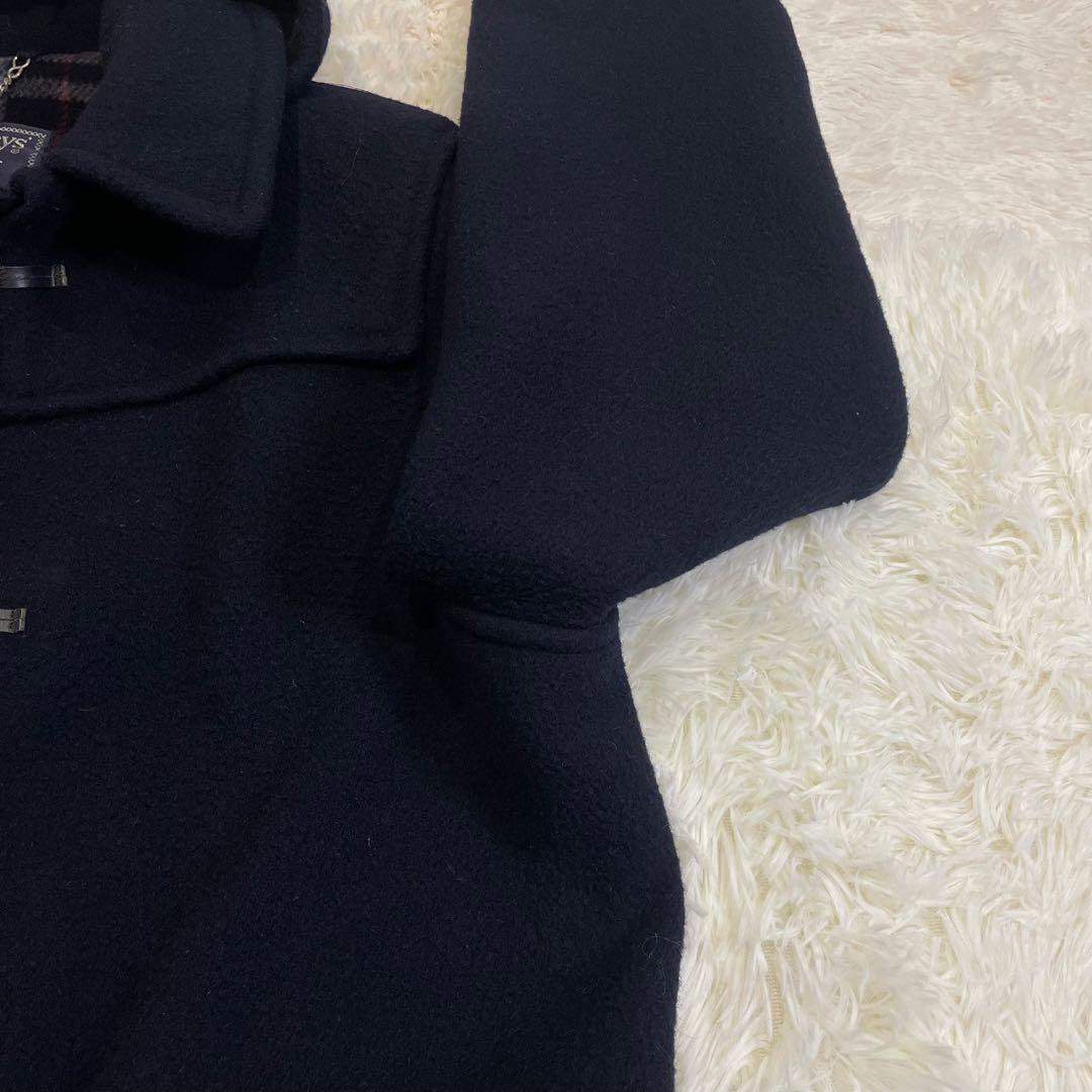 BURBERRYS ダッフルコート ネイビー ノバチェック ウール 英国製