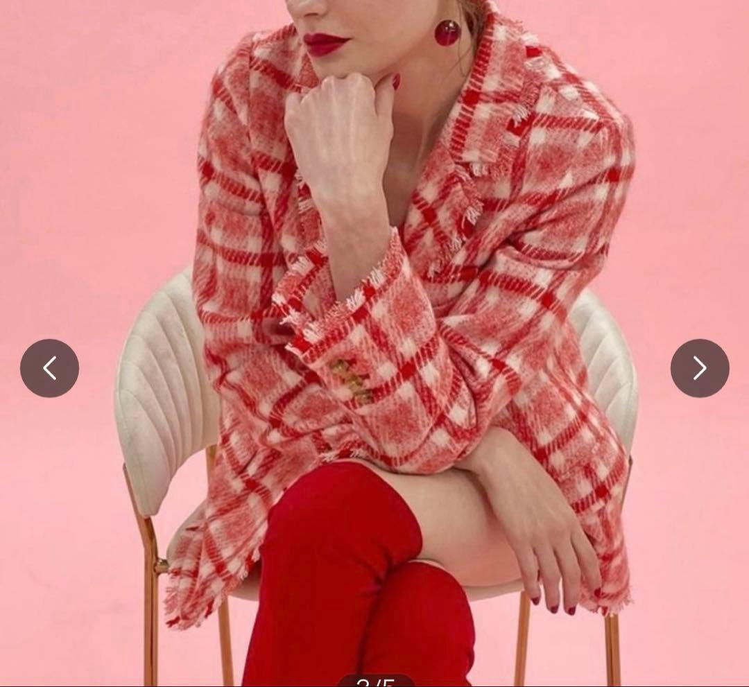 ツルバイマリコオイカワ　ツイードジャケット　チェック