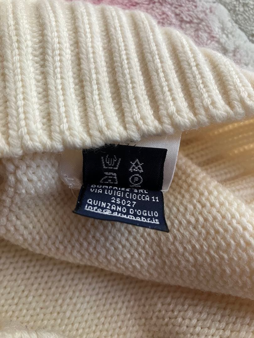 Drumohr メリノウール 8G タートルネックニット オフホワイト 46