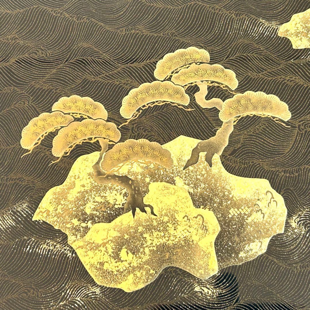 【美品】アートパネル　漆器　金蒔絵　掛け軸　小さな掛け軸　パネル　漆アート　松島
