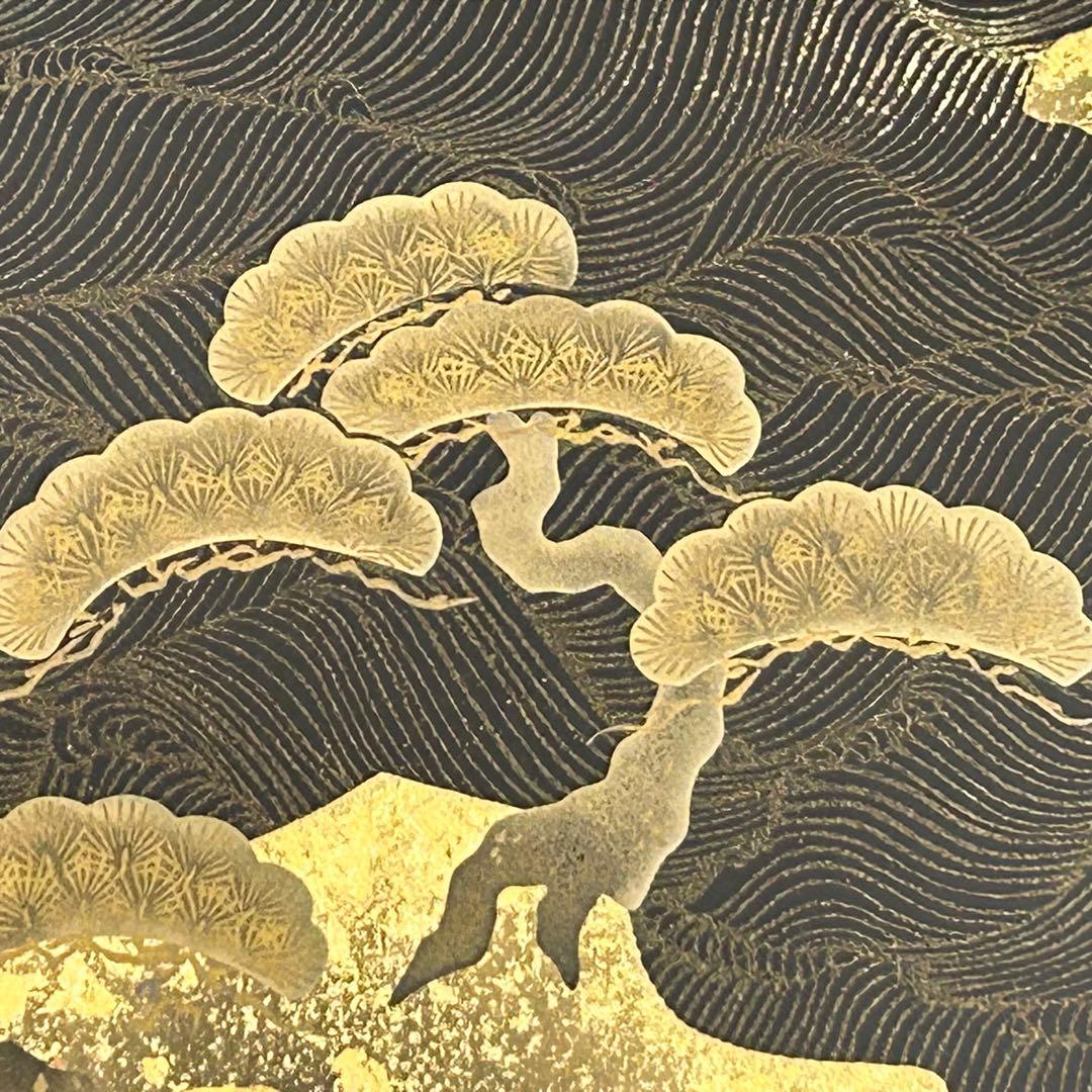 【美品】アートパネル　漆器　金蒔絵　掛け軸　小さな掛け軸　パネル　漆アート　松島