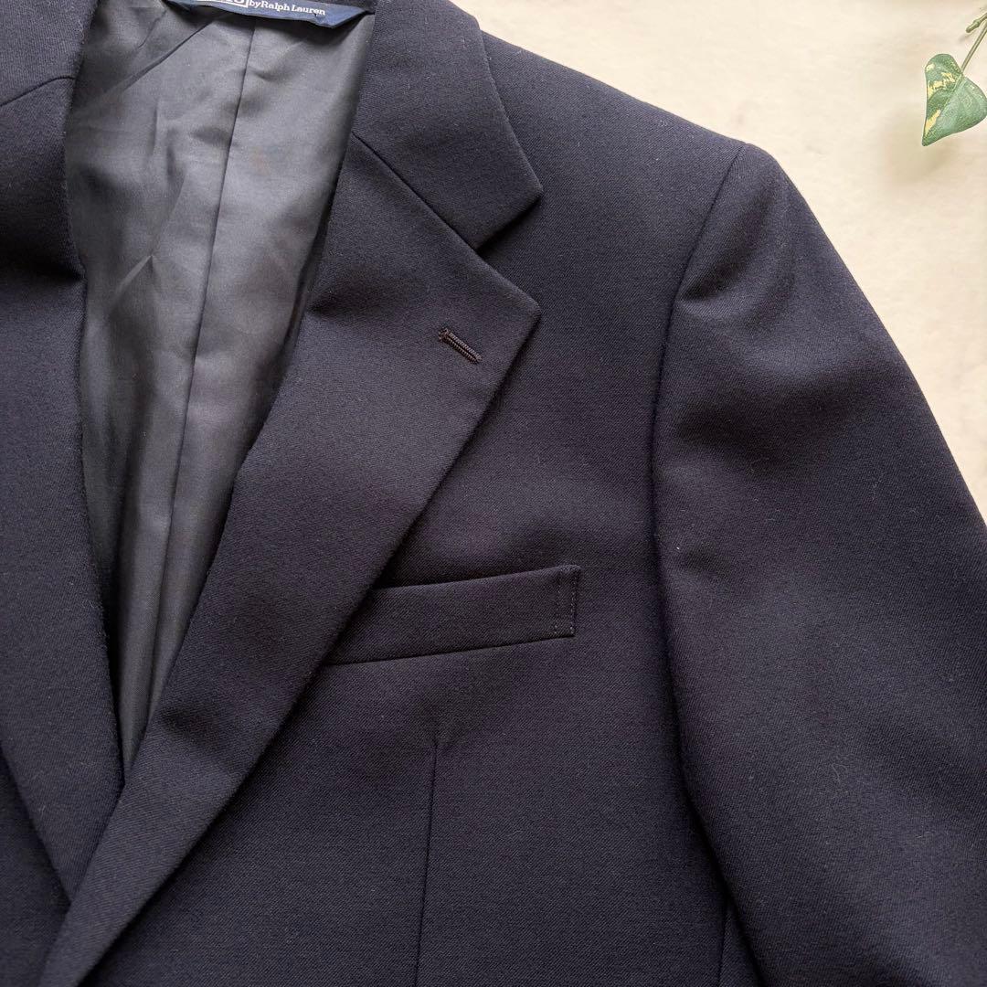 極美品✨90’s ポロラルフローレン 金ボタン 紺ブレ シングル ウール 160