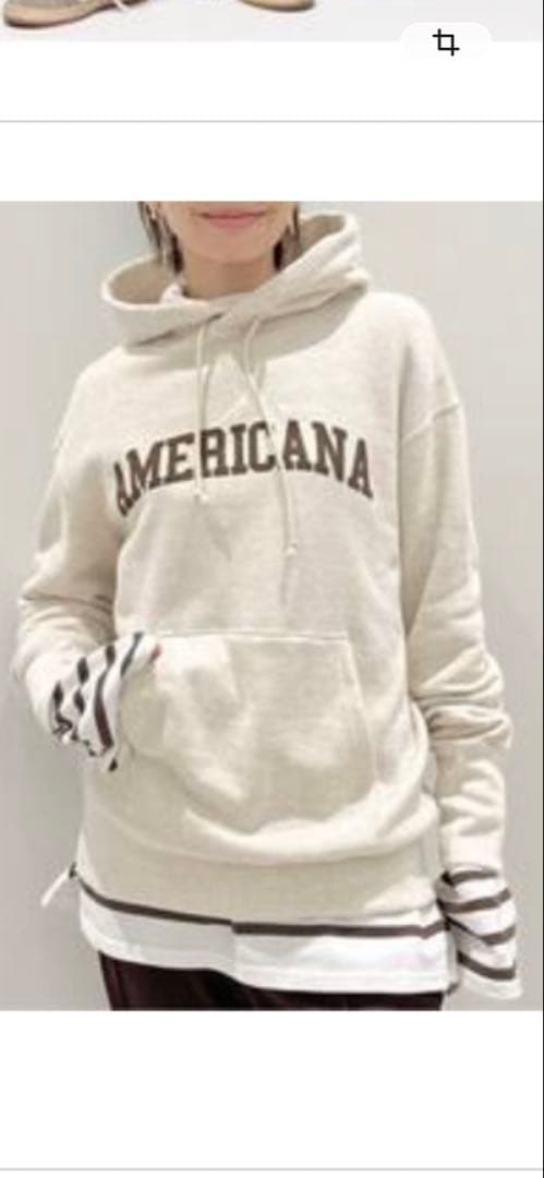 AMERICANA フード付きパーカー ベージュ