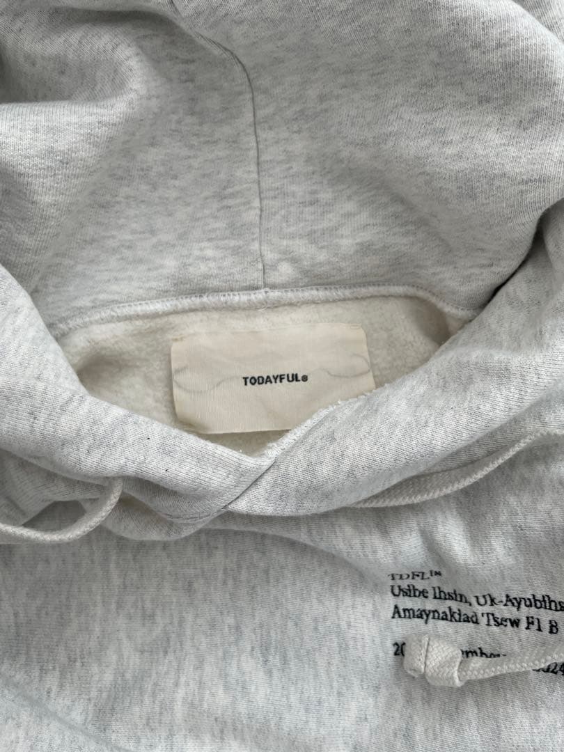 todayful パーカー　Useful Sweat Parka ライトグレー