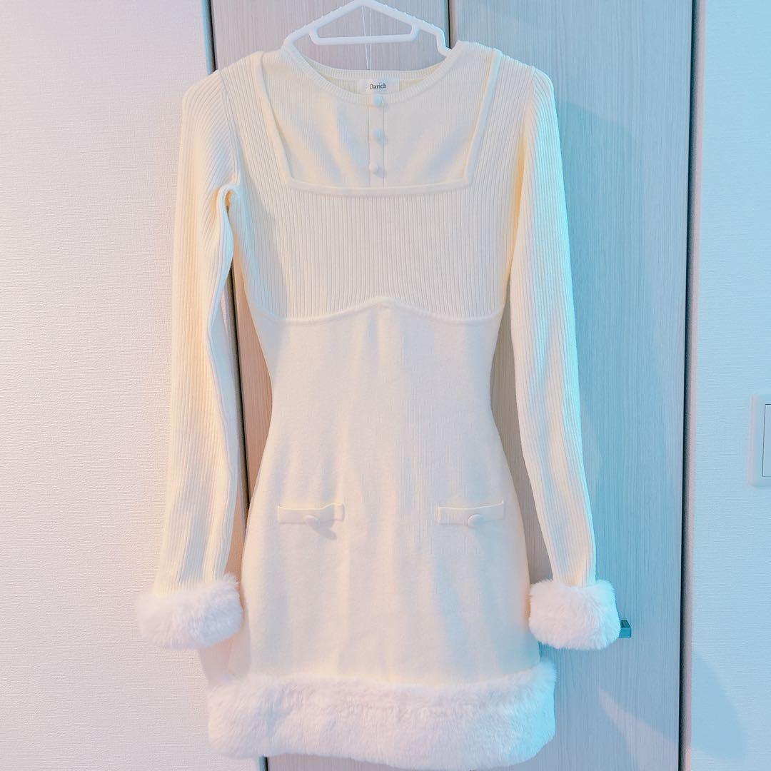 Darich ビジューケープニットミニワンピース FL