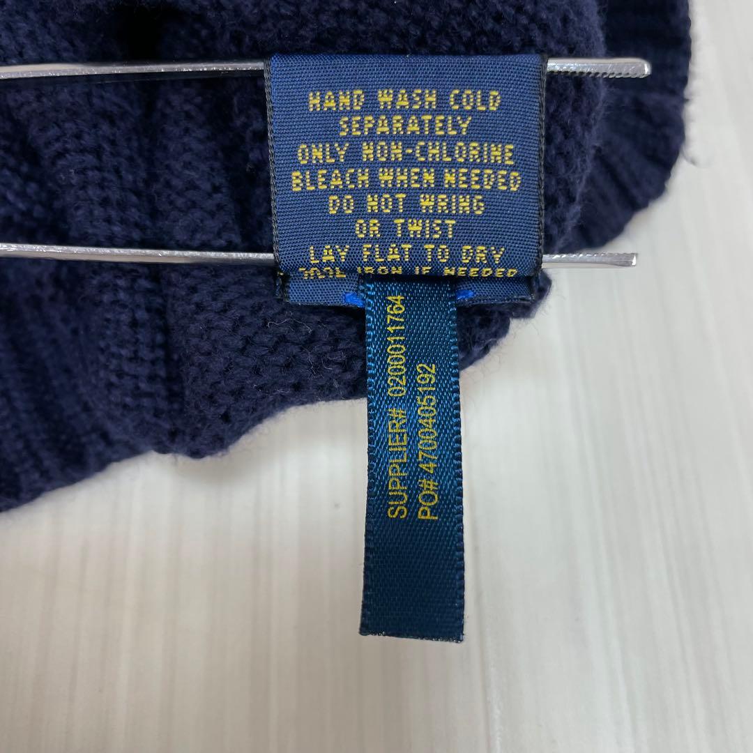 ☆とても大きなサイズ☆ポロラルフ クルーネック コットンニット 4XLT 濃紺