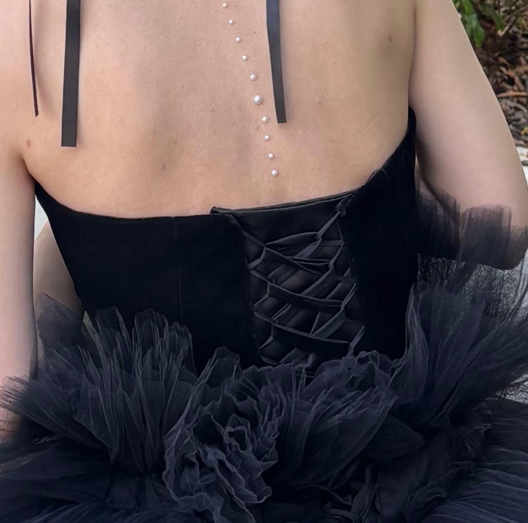 りん様：ドレスプロダクション ベロアチュールティアードドレス W302BK