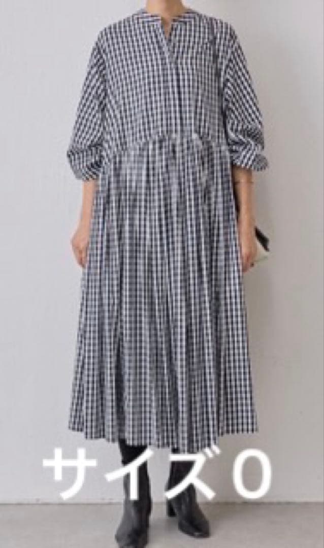 ち*ー様 BEARDSLEY ビアズリー 先染めギャザーワンピース ロングワンピ