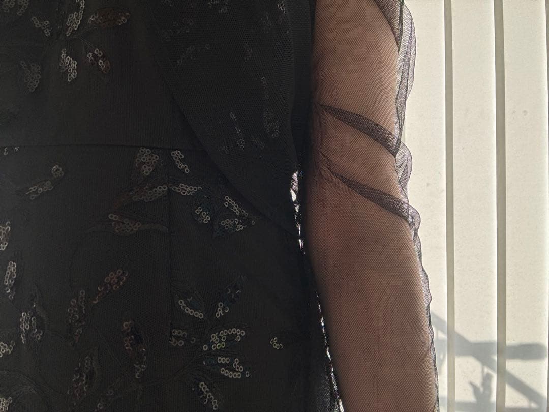 Mサイズ【LEJA】チュールロングスリーブリーフIラインドレスワンピース