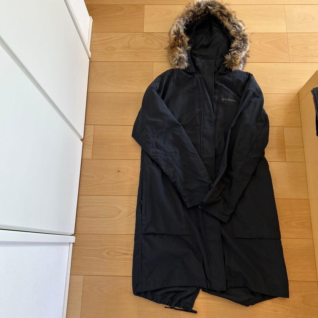 コロンビア　ブラック ロングコート PL7003