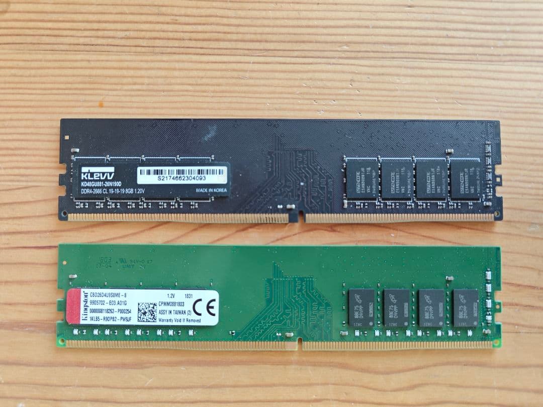 DDR4 2666MHz メモリ 8GB×2枚セット動作確認済