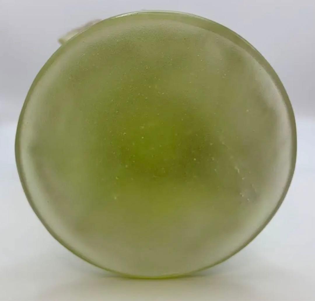 ドームナンシー　ガラス製花瓶 透明・緑・紫 花のデザイン