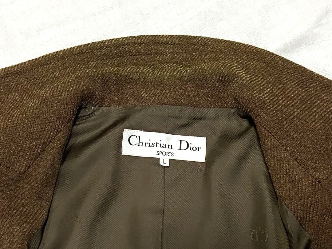 90s クリスチャンディオール/英国風/ウール チェック ツイードジャケット L