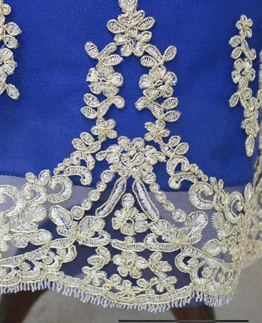 【美品】ジュニアドレス　ピアノ発表会ドレス　160cm ロイヤルブルー　青い鳥