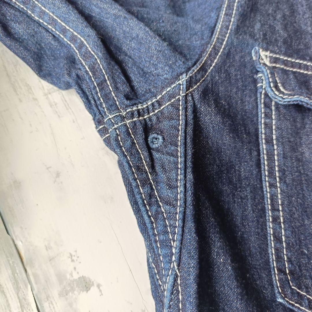 美品 Lee リー デニムつなぎ オールインワン 濃紺 M 復刻 ハウスタグ