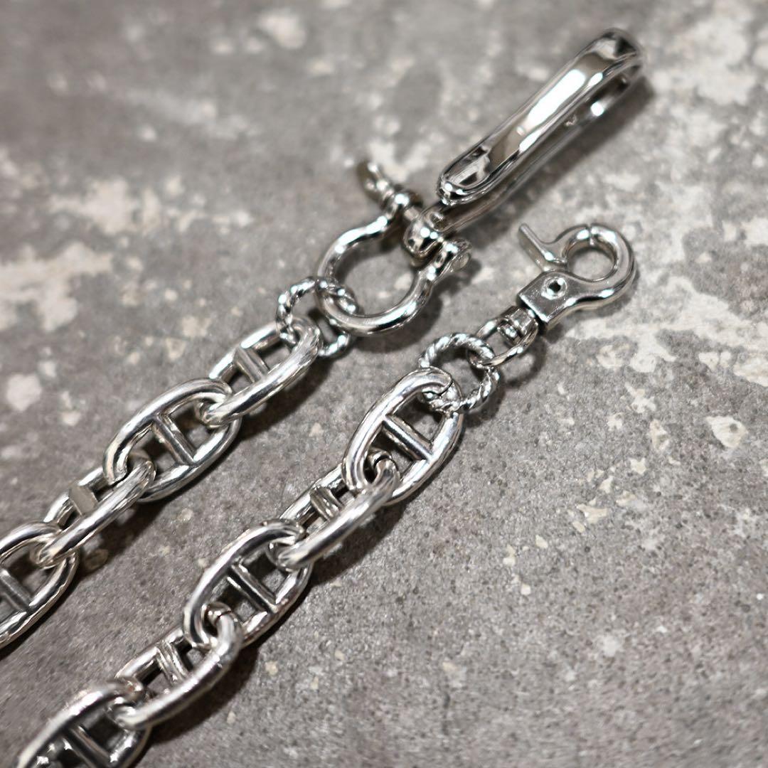 シルバーアンカーリンクウォレットチェーン トラッカー 財布